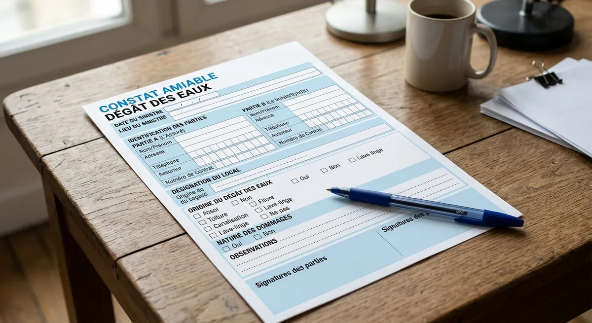Constat amiable dégât des eaux